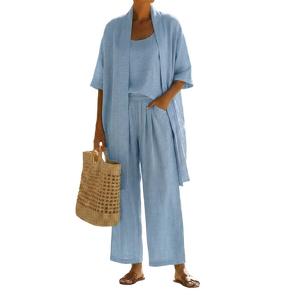 Elegante 3-teilige Loungewear für Damen in lockerer Passform