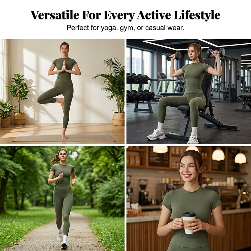 Zweiteiliges Sportoutfit aus Baumwolle für Damen