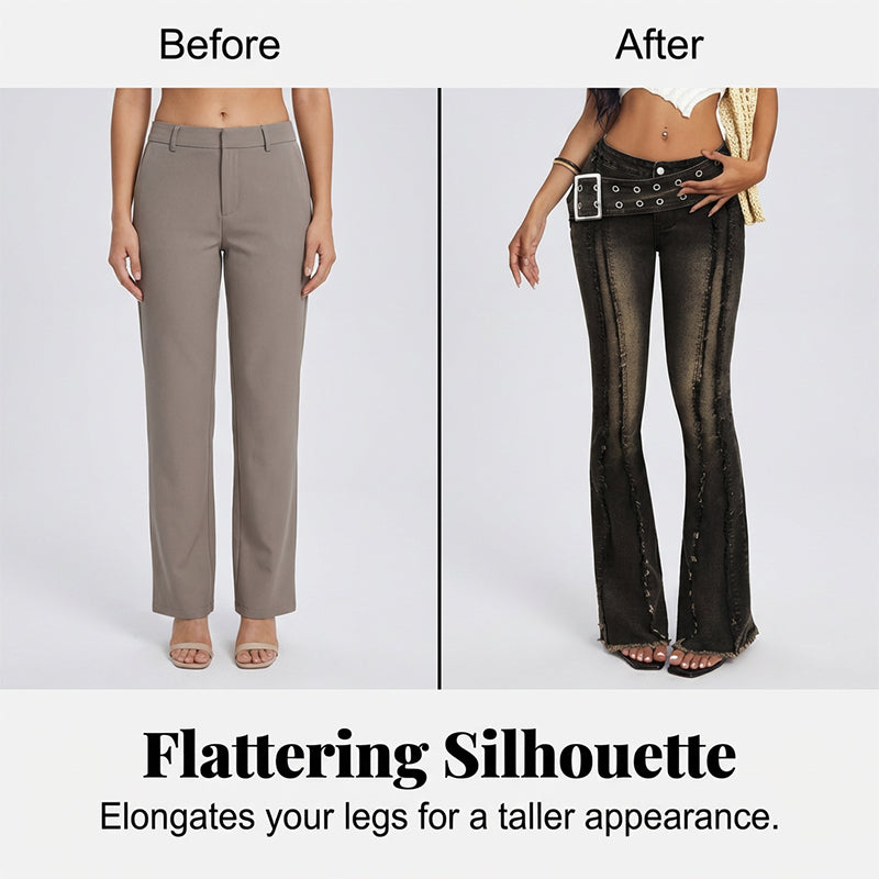 Flare-Jeans mit niedriger Leibhöhe und Vintage-Waschung