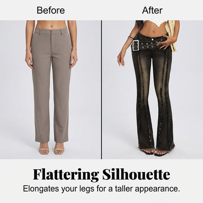 Flare-Jeans mit niedriger Leibhöhe und Vintage-Waschung