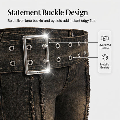 Flare-Jeans mit niedriger Leibhöhe und Vintage-Waschung