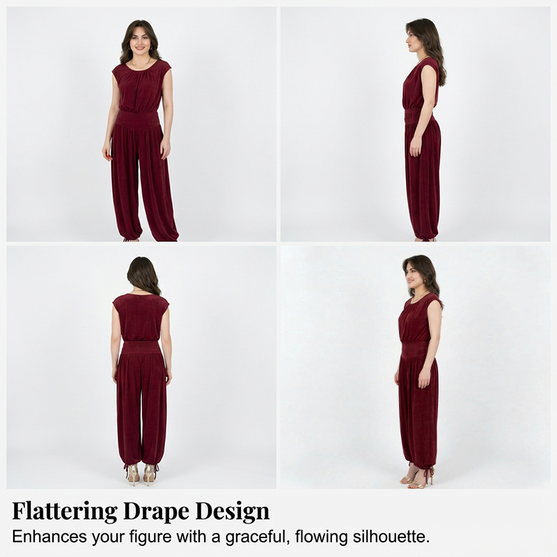 2-teiliges Set aus Bodysuit-Oberteil und Haremshose für Damen