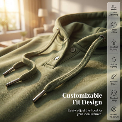 Lässiges Sweatshirt mit Knöpfen und Kordelzug