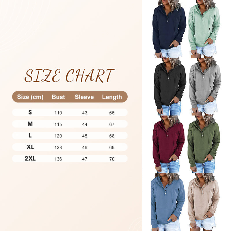 Lässiges Sweatshirt mit Knöpfen und Kordelzug
