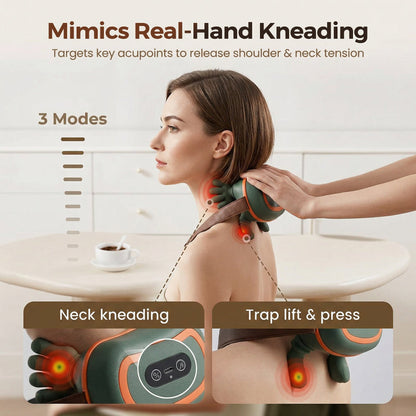 4D-Massagegerät für Nacken und Schultern zum Tragen mit Wärmefunktion