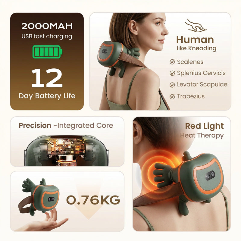 4D-Massagegerät für Nacken und Schultern zum Tragen mit Wärmefunktion