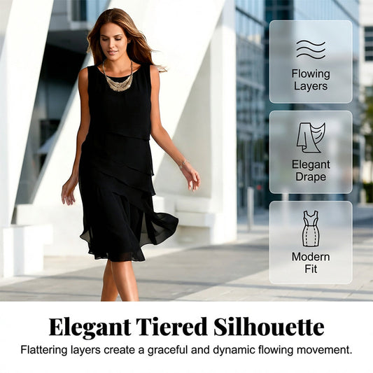 👗Neu eingetroffen💟Elegantes, ärmelloses Etagenkleid für Damen