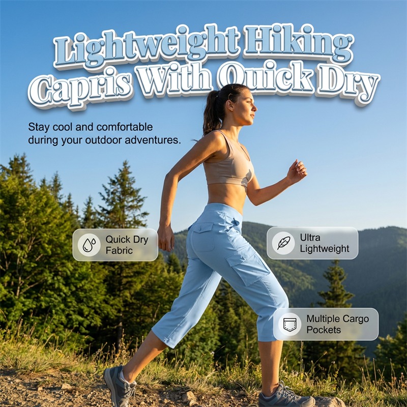 Leichte Cargo-Caprihosen für Damen
