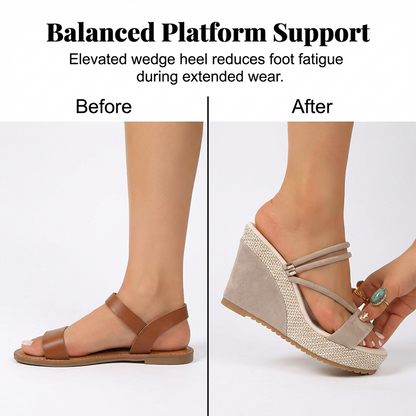 👠Damen-Sandalen mit Keilabsatz und hohen Absätzen