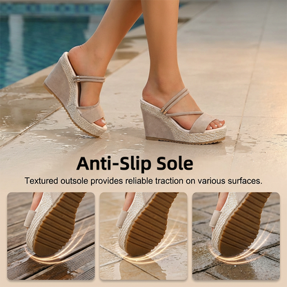 👠Damen-Sandalen mit Keilabsatz und hohen Absätzen