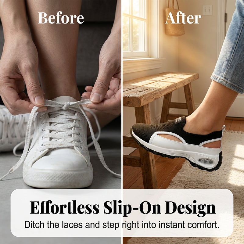 Atmungsaktive Slip-On-Schuhe mit Ausschnitten für Damen