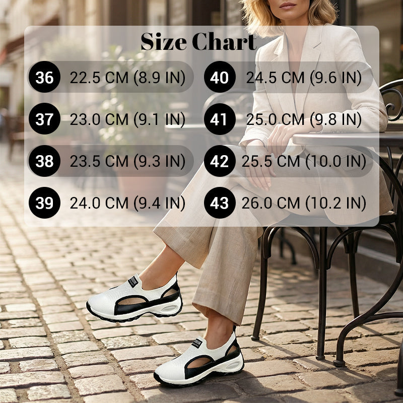 Atmungsaktive Slip-On-Schuhe mit Ausschnitten für Damen