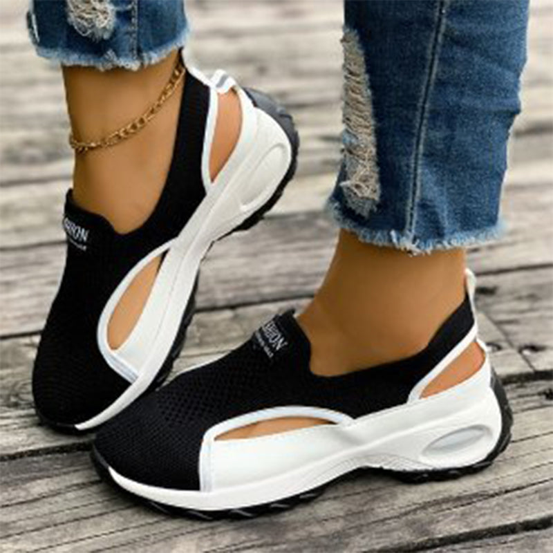 Atmungsaktive Slip-On-Schuhe mit Ausschnitten für Damen