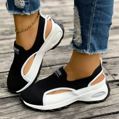 Atmungsaktive Slip-On-Schuhe mit Ausschnitten für Damen
