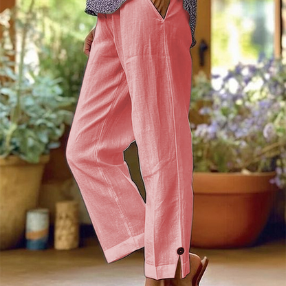 🔥JETZT 50 % RABATT! 👖Damenhose mit geradem Bein und Knöchellänge