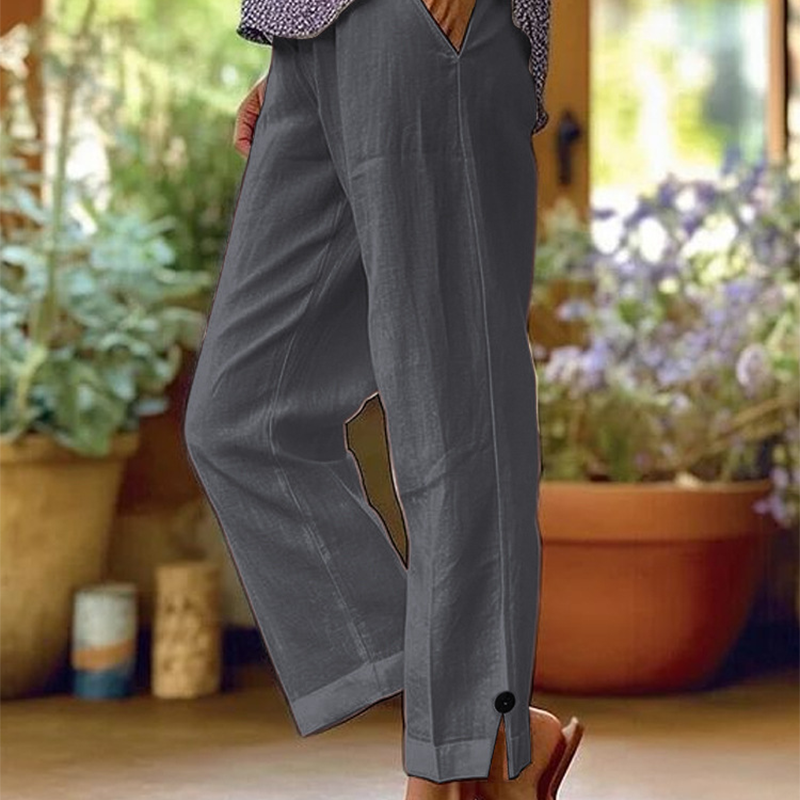 🔥JETZT 50 % RABATT! 👖Damenhose mit geradem Bein und Knöchellänge