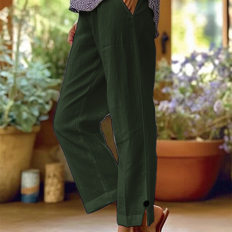 🔥JETZT 50 % RABATT! 👖Damenhose mit geradem Bein und Knöchellänge