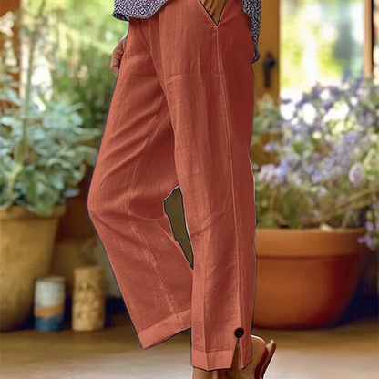 🔥JETZT 50 % RABATT! 👖Damenhose mit geradem Bein und Knöchellänge