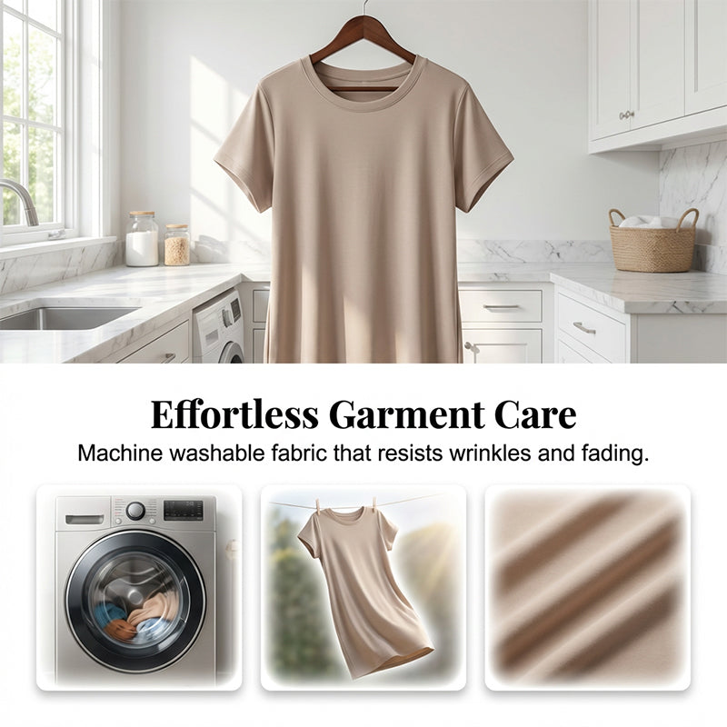 Lässiges Kurzarm-T-Shirt-Kleid für Damen