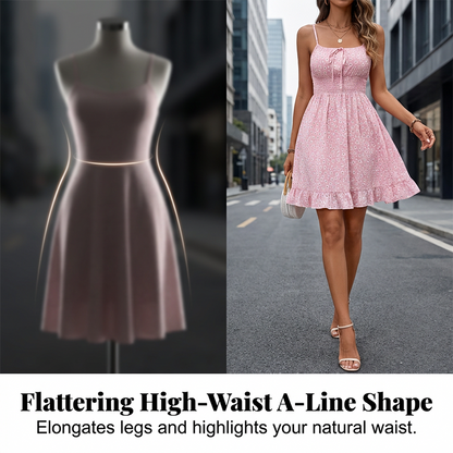 Kleid mit geschnürter Vorderseite und Spaghettiträgern