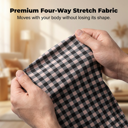 Men's Stretch Plaid Short-Sleeve Shirt