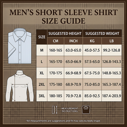 Men's Stretch Plaid Short-Sleeve Shirt