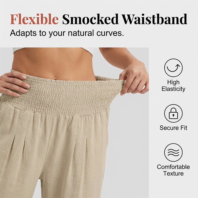 【S–3XL】🍂Leichte Damen-Crop-Hose mit elastischem Bund