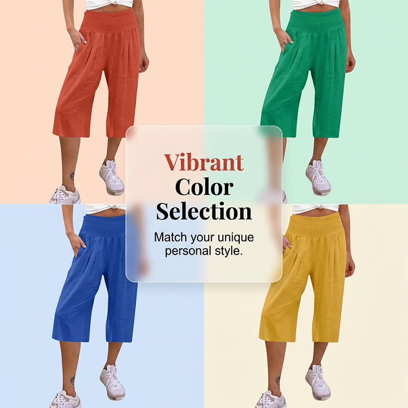 【S–3XL】🍂Leichte Damen-Crop-Hose mit elastischem Bund