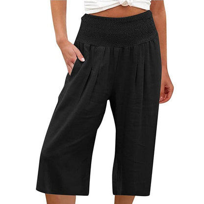 【S–3XL】🍂Leichte Damen-Crop-Hose mit elastischem Bund
