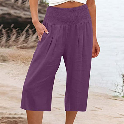 【S–3XL】🍂Leichte Damen-Crop-Hose mit elastischem Bund