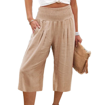 【S–3XL】🍂Leichte Damen-Crop-Hose mit elastischem Bund