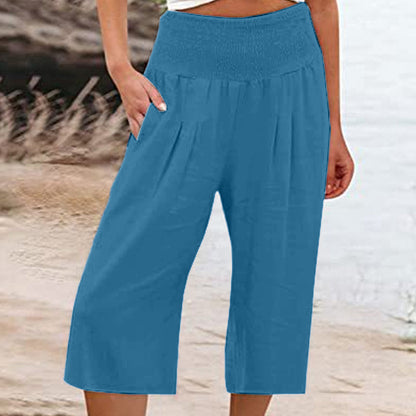 【S–3XL】🍂Leichte Damen-Crop-Hose mit elastischem Bund