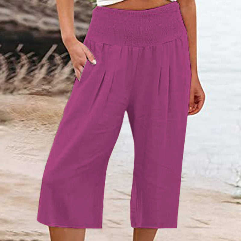 【S–3XL】🍂Leichte Damen-Crop-Hose mit elastischem Bund