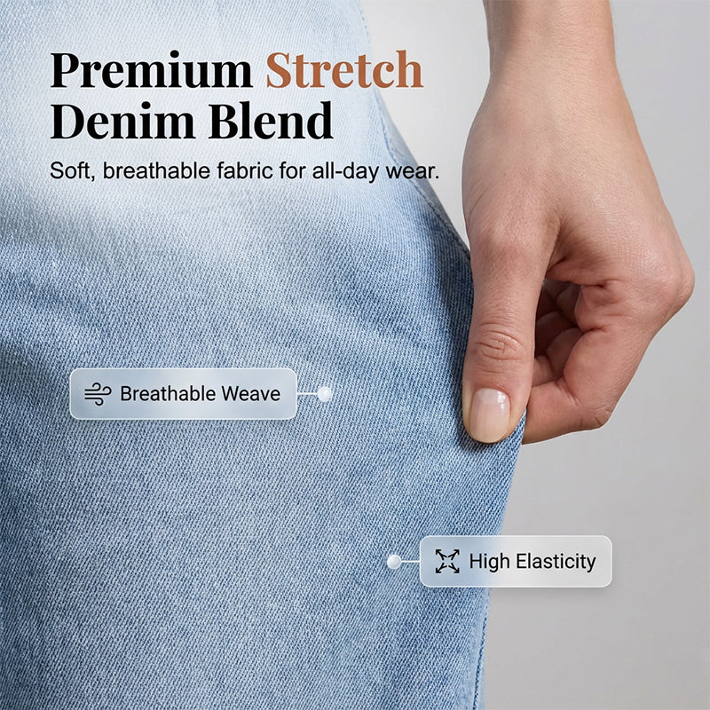 Bequeme, figurbetonte Jeanshose aus Stretch-Denim