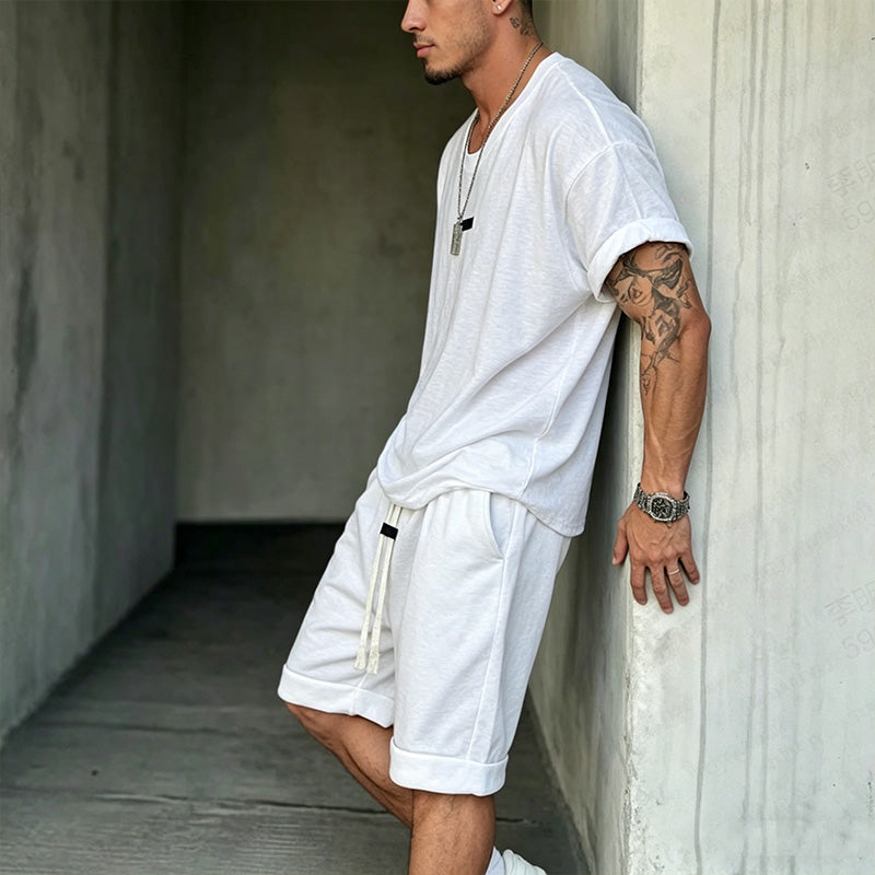 Herren Freizeit-Set – T-Shirt & Shorts – lässig & bequem👕🩳
