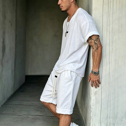 Herren Freizeit-Set – T-Shirt & Shorts – lässig & bequem👕🩳