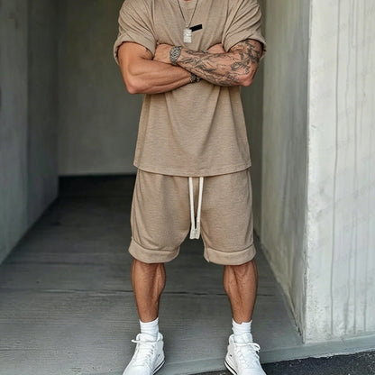 Herren Freizeit-Set – T-Shirt & Shorts – lässig & bequem👕🩳