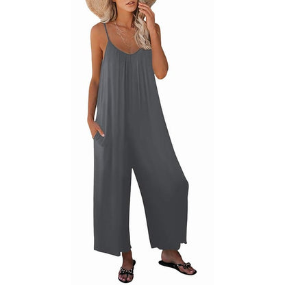 Fließender Jumpsuit mit Taschen. Letzter Tag des Ausverkaufs, 50% Rabatt