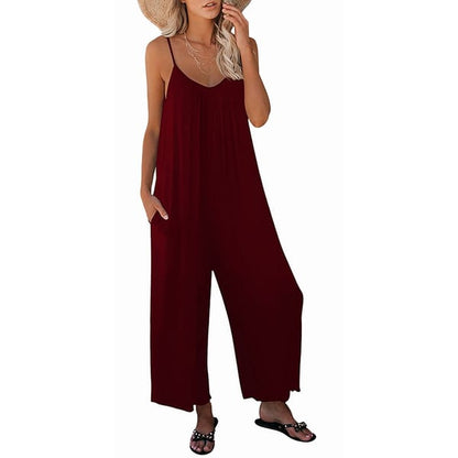 Fließender Jumpsuit mit Taschen. Letzter Tag des Ausverkaufs, 50% Rabatt