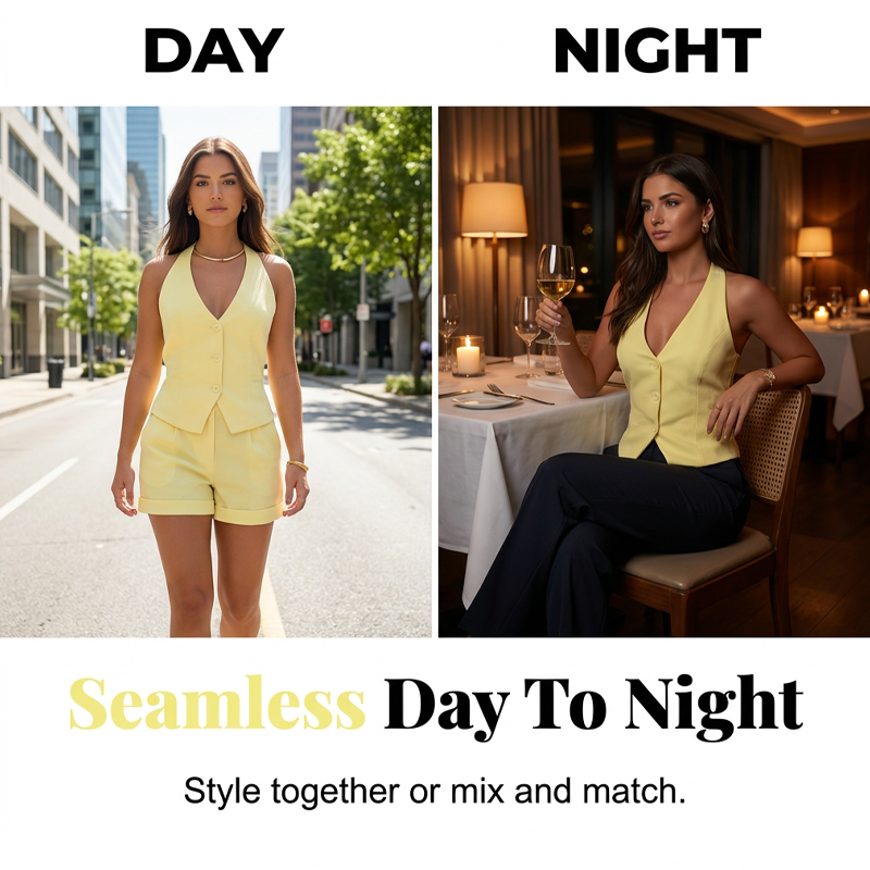 🔥2026 HEISSER SALE 50 % RABATT!!!👗Halter-Top und Shorts – 2-teiliges Set