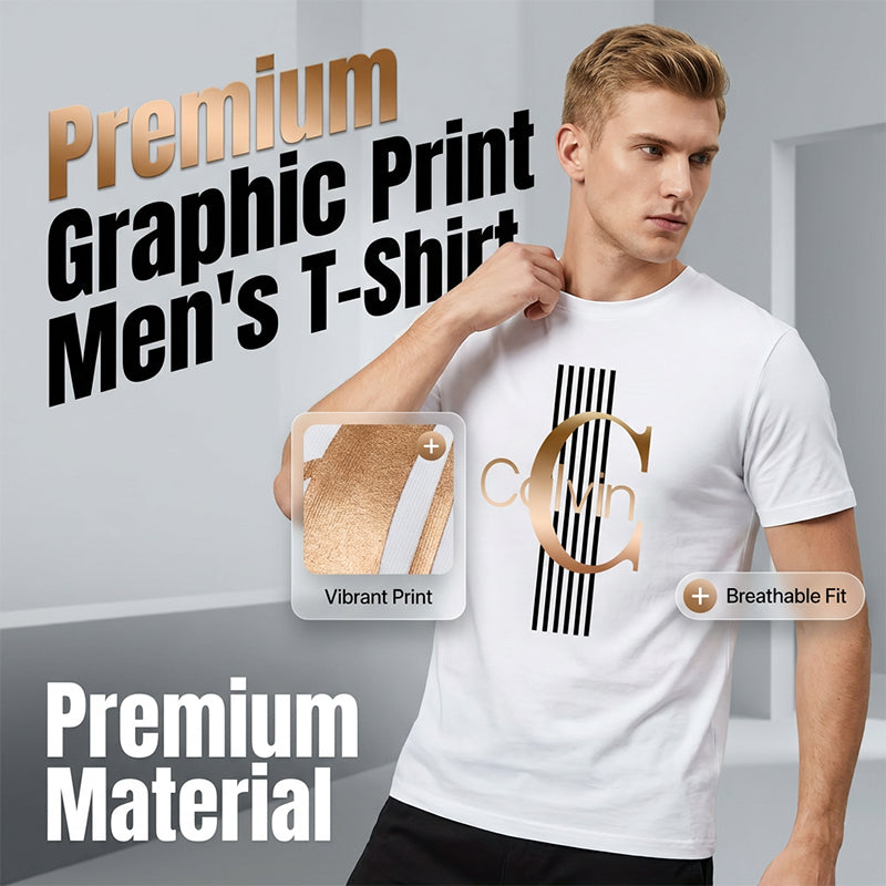 Herren-T-Shirt mit auffälligem Schriftzug-Print