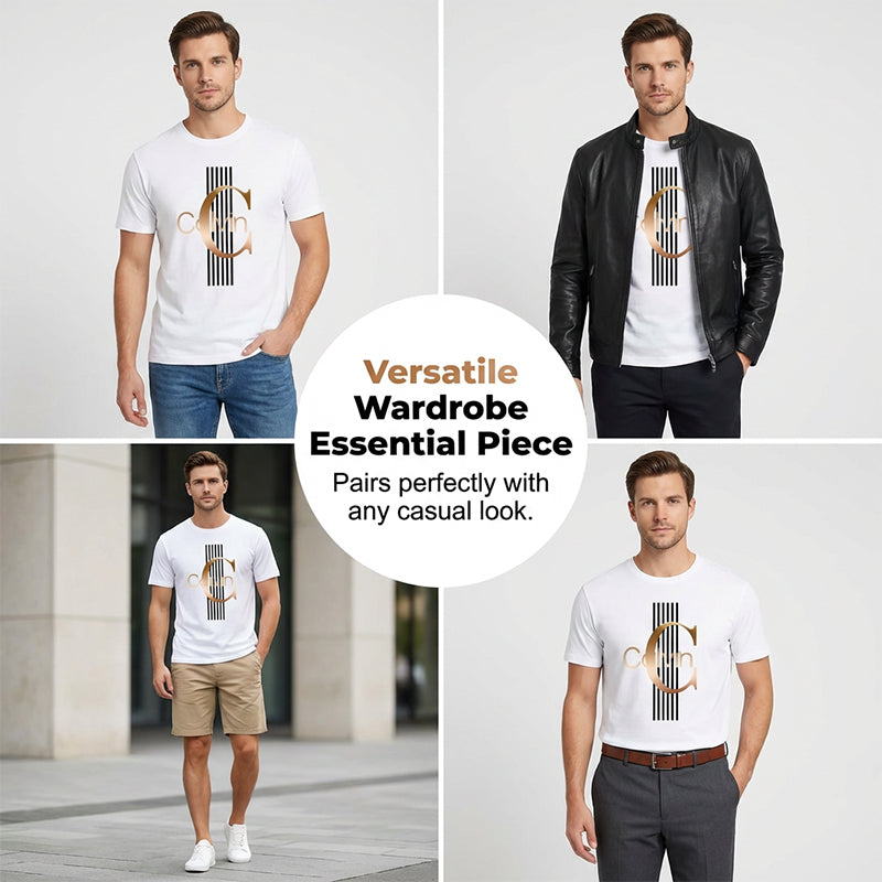 Herren-T-Shirt mit auffälligem Schriftzug-Print