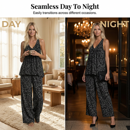 Set aus ärmellosem Neckholder-Top und Hose mit weitem Bein