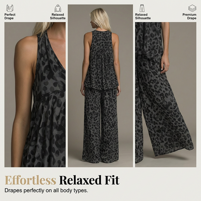 Set aus ärmellosem Neckholder-Top und Hose mit weitem Bein