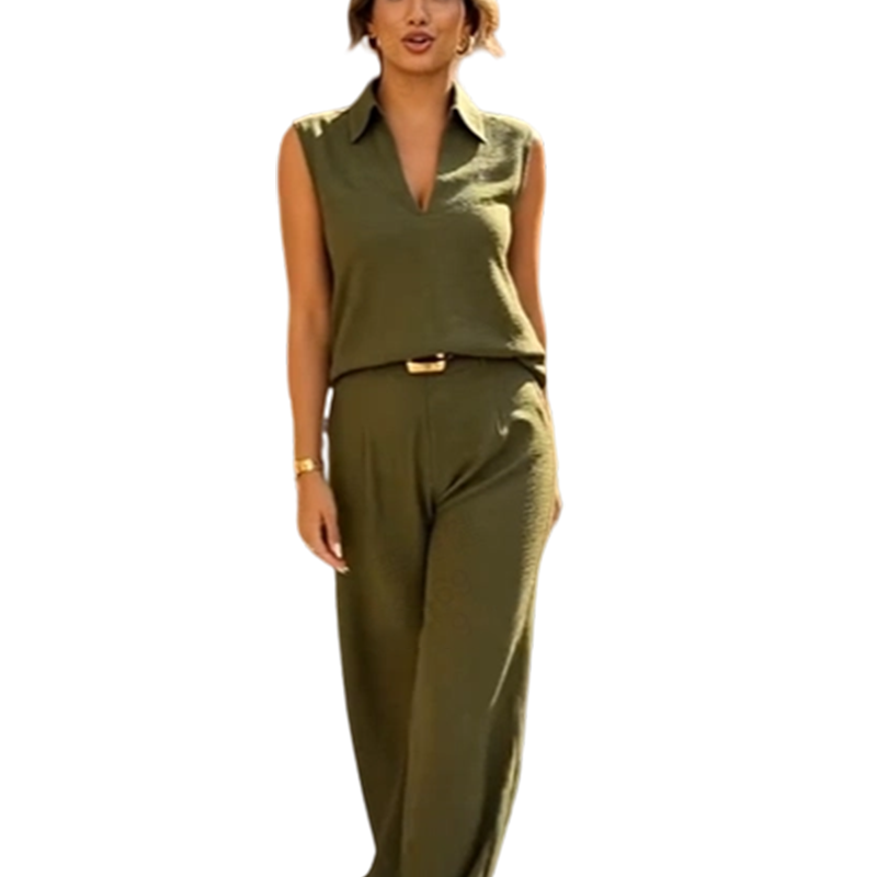 🔥50% Rabatt👗👖Büro-Set aus zwei Teilen – elegant, bequem & vielseitig – Größen S bis 5XL in Braun & Olivgrün