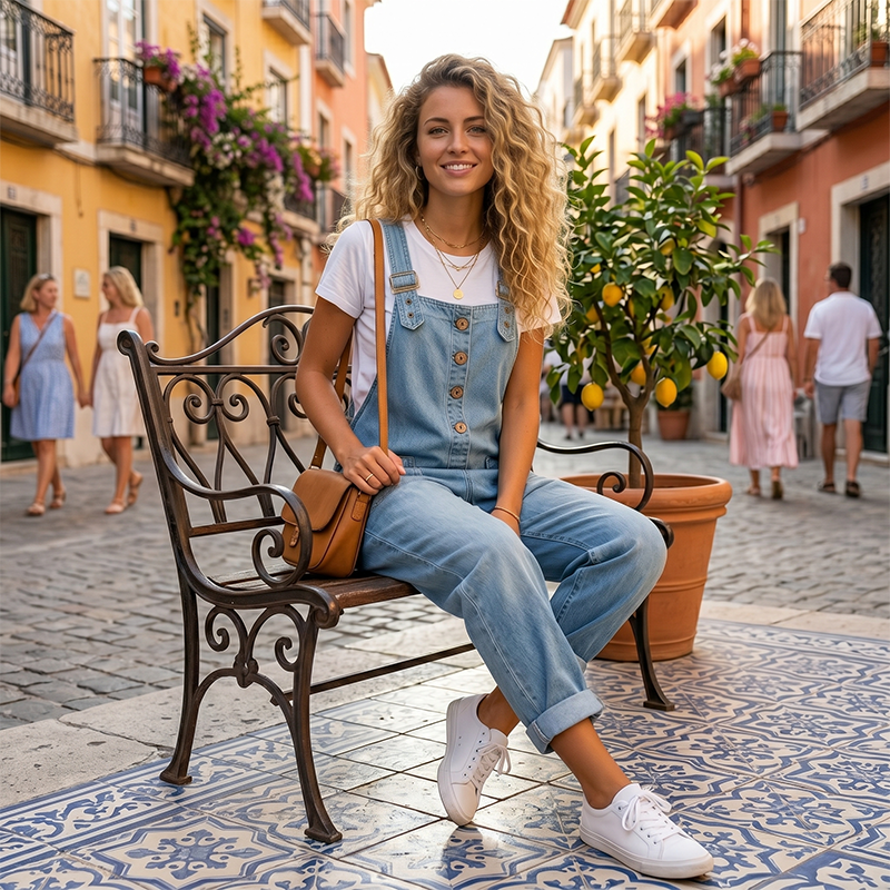 👖🔥 50% RABATT 💥 Damen Baggy Denim Latzhose mit Taschen – lässig, bequem & absolut im Trend ✨