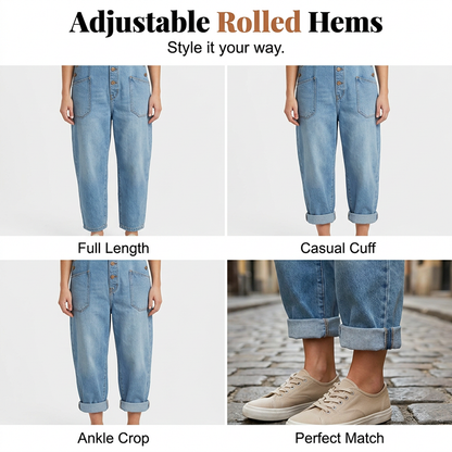 👖🔥 50% RABATT 💥 Damen Baggy Denim Latzhose mit Taschen – lässig, bequem & absolut im Trend ✨