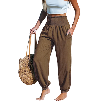 🌞 50% RABATT 💥 Damen Haremhose mit hoher Taille – figurfreundlich, stylisch & super bequem ✨ Perfekt für Sommer & Alltag 👖