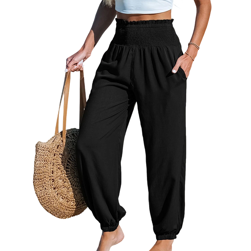 🌞 50% RABATT 💥 Damen Haremhose mit hoher Taille – figurfreundlich, stylisch & super bequem ✨ Perfekt für Sommer & Alltag 👖