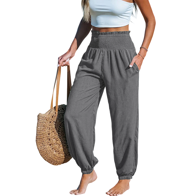 🌞 50% RABATT 💥 Damen Haremhose mit hoher Taille – figurfreundlich, stylisch & super bequem ✨ Perfekt für Sommer & Alltag 👖